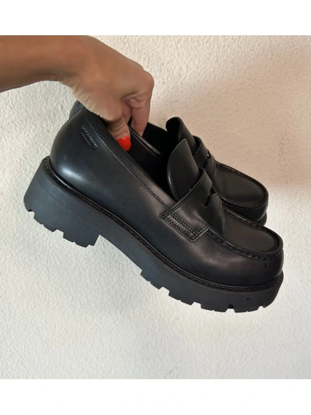 Vagabond Shoemakers Cosmo 2.0 Black Leather Platform Loafers US 10
